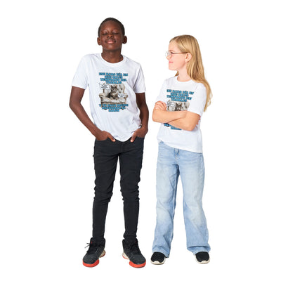 Camiseta Junior Unisex Estampado de Gato "Sorpresa en el Salón" Michilandia | La tienda online de los amantes de gatos