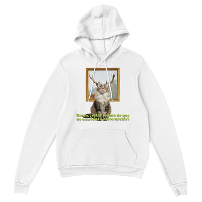 Sudadera con Capucha Unisex Estampado de Gato "Dudas de Miau" Michilandia | La tienda online de los fans de gatos