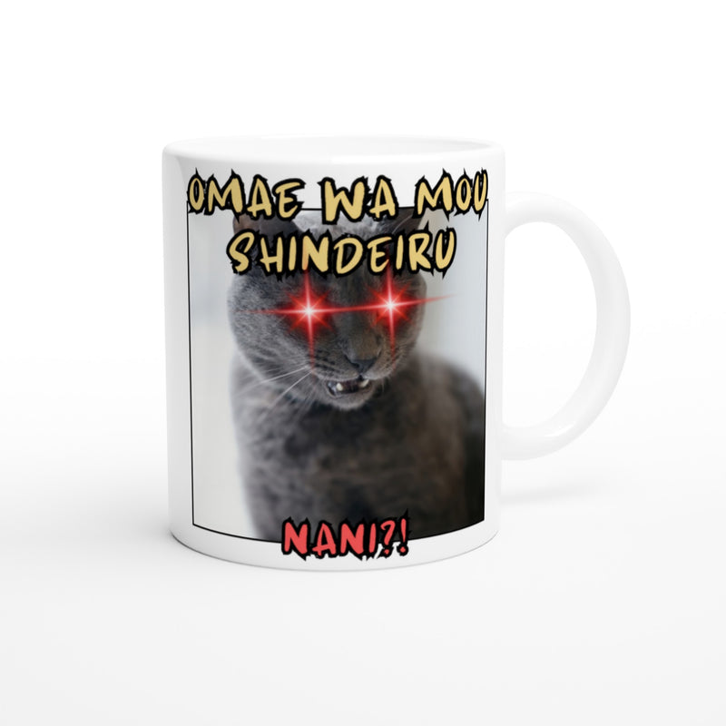 Taza blanca con impresión de gato "Nani?!" Michilandia | La tienda online de los amantes de gatos