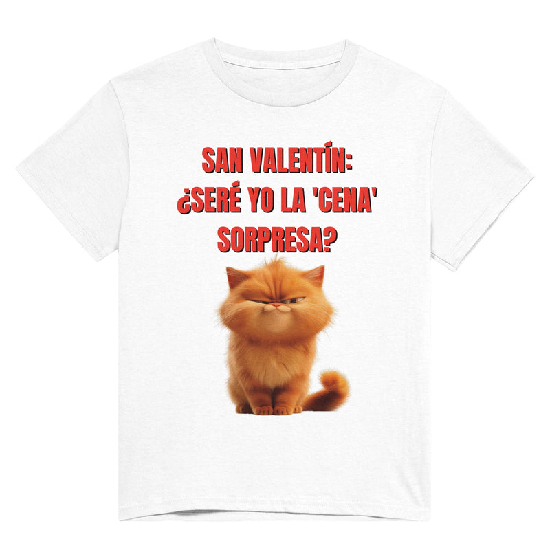 Camiseta Unisex Estampado de Gato "Cena Sorpresa Miau" Michilandia | La tienda online de los fans de gatos