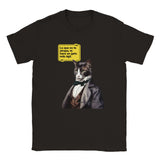 Camiseta unisex estampado de gato "Friedrich Michi Nietzsche" Negro