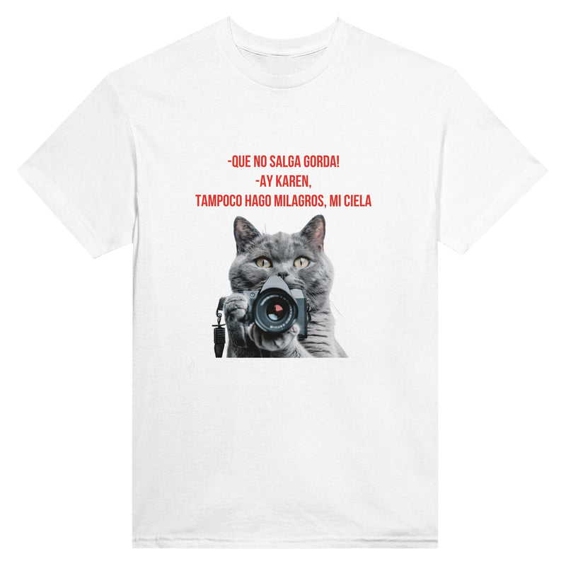 Camiseta Unisex Estampado de Gato "Fotógrafo Miau" Michilandia