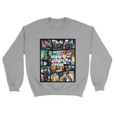 Sudadera Unisex Estampado de Gato "Grand Theft Catnip" Michilandia | La tienda online de los fans de gatos