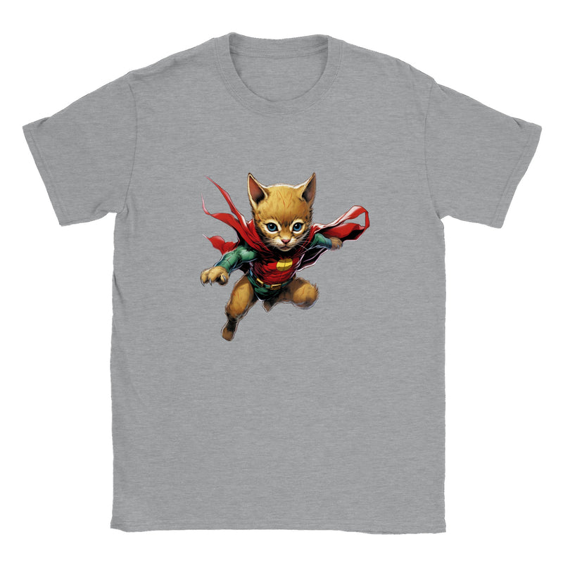 Camiseta unisex estampado de gato "Gotham Fluffy Guardian" Gelato