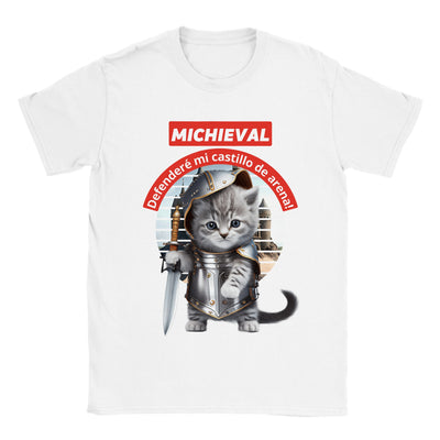 Camiseta unisex estampado de gato "Michieval" Gelato