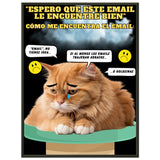 Póster Semibrillante de Gato con Marco Metal "Melancolía Digital" Michilandia | La tienda online de los amantes de gatos