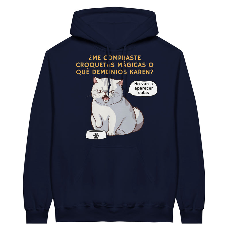 Sudadera con Capucha Unisex Estampado de Gato "Croquetas Mágicas" Michilandia | La tienda online de los fans de gatos