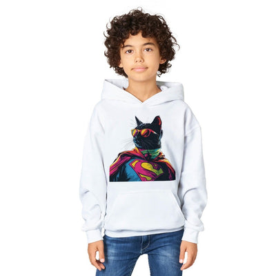 Sudadera con capucha júnior estampado de gato 