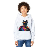 Sudadera con capucha júnior estampado de gato "SuperMiau" Michilandia | La tienda online de los fans de gatos