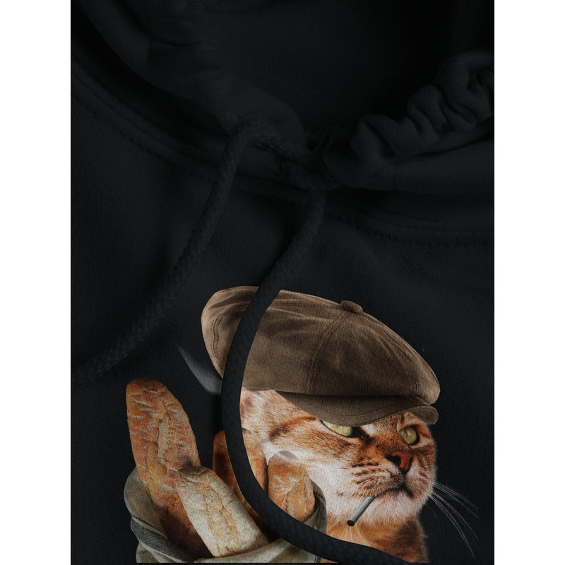 Sudadera con Capucha Unisex Estampado de Gato "Le Chat Parisien" Michilandia | La tienda online de los fans de gatos