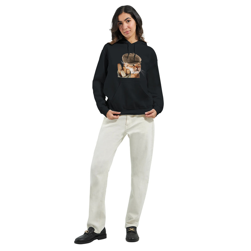 Sudadera con Capucha Unisex Estampado de Gato "Le Chat Parisien" Michilandia | La tienda online de los fans de gatos