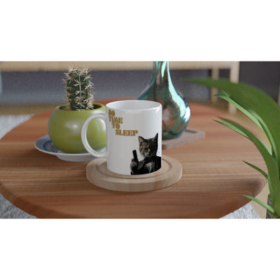 Taza Blanca con Impresión de Gato "Bond, James Miau" Michilandia | La tienda online de los fans de gatos