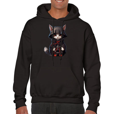 Sudadera con capucha unisex estampado de gato 