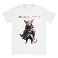 Camiseta unisex estampado de gato "Assassin's Sphynx"