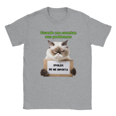 Camiseta unisex estampado de gato "Desinterés Felino" Michilandia | La tienda online de los fans de gatos