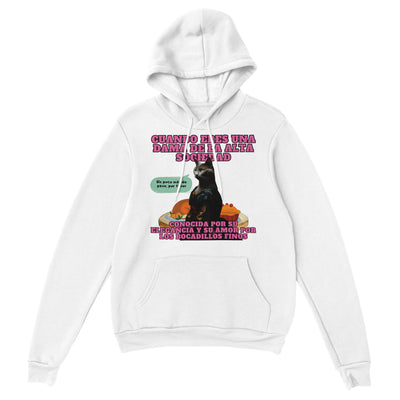 Sudadera con Capucha Unisex Estampado de Gato "Dama Felina" Michilandia | La tienda online de los fans de gatos