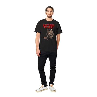 Camiseta Unisex Estampado de Gato "Fit o Feliz" Michilandia | La tienda online de los fans de gatos