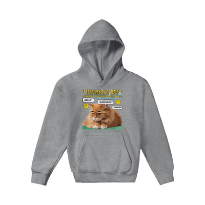 Sudadera con capucha júnior estampado de gato "Melancolía Digital" Michilandia | La tienda online de los amantes de gatos