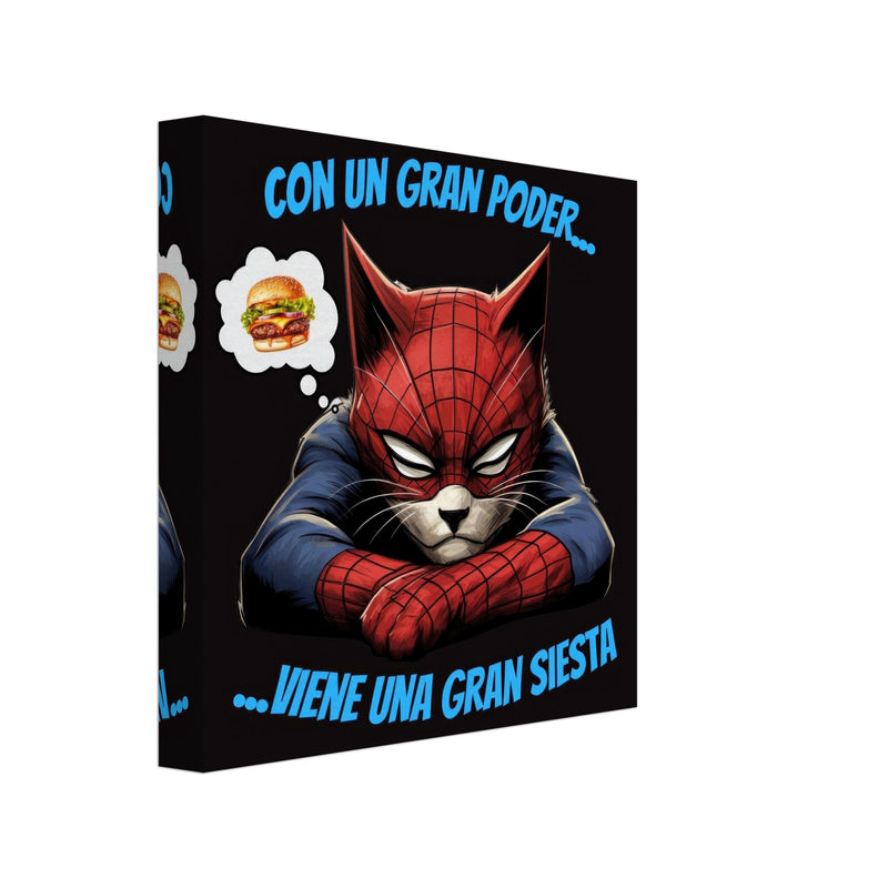 Lienzo de Gato "Spider-Siesta" Michilandia | La tienda online de los amantes de gatos