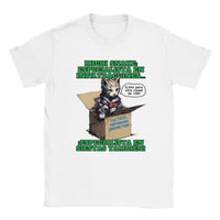Camiseta unisex estampado de gato "Misión de Michi Snake" Blanco