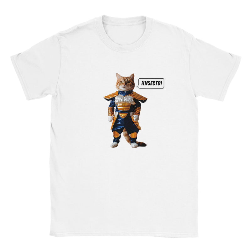 Camiseta Junior Unisex Estampado de Gato "Vegeta Gatuno" Michilandia