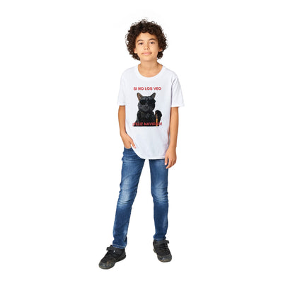 Camiseta Junior Unisex Estampado de Gato "Navidad a Ciegas" Michilandia | La tienda online de los fans de gatos