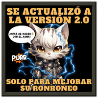 Póster Semibrillante de Gato con Marco Metal "Cyborg Kitty" Michilandia | La tienda online de los amantes de gatos