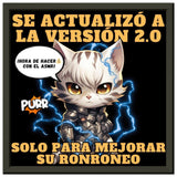 Póster Semibrillante de Gato con Marco Metal "Cyborg Kitty" 30x30 cm / 12x12″