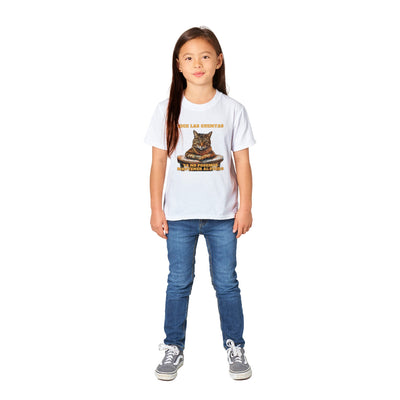 Camiseta Junior Unisex Estampado de Gato "Economista Felino" Michilandia | La tienda online de los fans de gatos