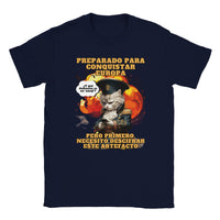Camiseta unisex estampado de gato "De Batallas a Emojis" Michilandia | La tienda online de los fans de gatos