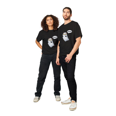 Camiseta Unisex Estampado de Gato "Fantasma Miaurador" Michilandia | La tienda online de los fans de gatos