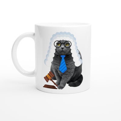 Taza Blanca con Impresión de Gato 