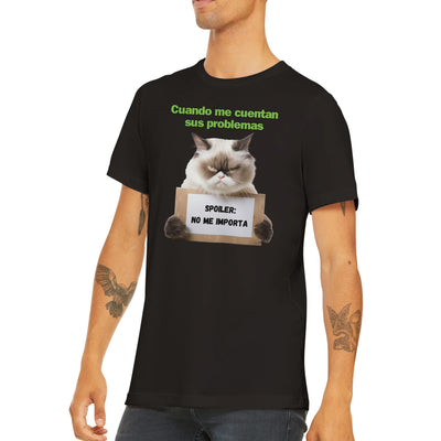 Camiseta unisex estampado de gato "Desinterés Felino" Michilandia | La tienda online de los fans de gatos