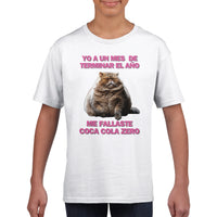 Camiseta Junior Unisex Estampado de Gato 