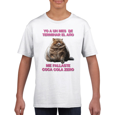 Camiseta Junior Unisex Estampado de Gato 