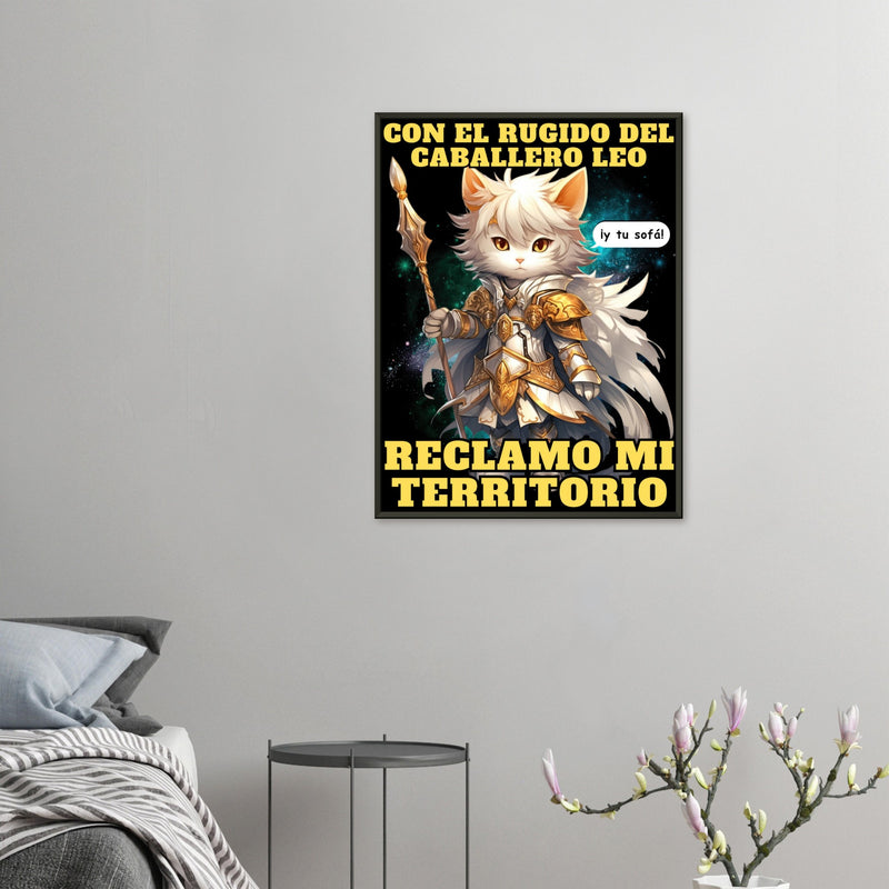 Póster Semibrillante de Gato con Marco Metal "Caballero del Sofá" Michilandia | La tienda online de los amantes de gatos