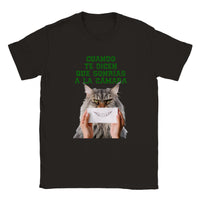 Camiseta unisex estampado de gato "Sonrisa Obligada"