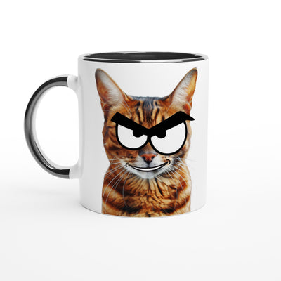 Taza Bicolor con Impresión de Gato 