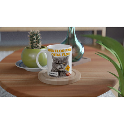 Taza Blanca con Impresión de Gato "Antojos Felinos" Michilandia | La tienda online de los fans de gatos