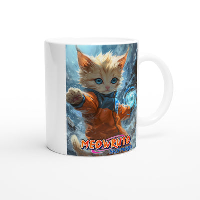 Taza Blanca con Impresión de Gato "Torbellino Miau" Michilandia | La tienda online de los fans de gatos