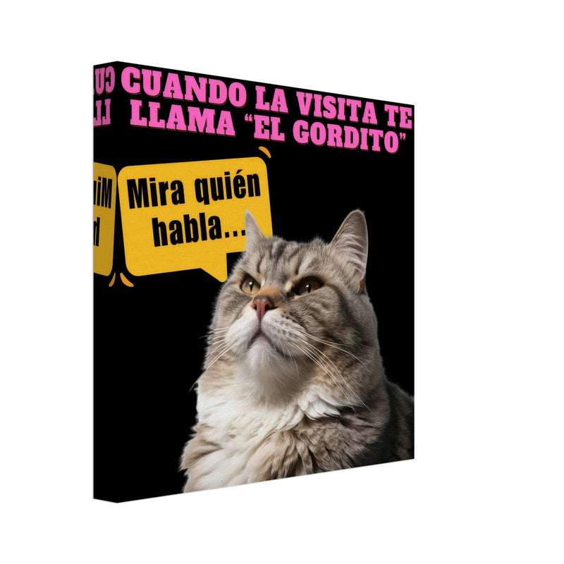 Lienzo de Gato "Mira Quién Habla" Michilandia | La tienda online de los amantes de gatos