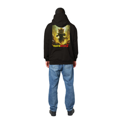 Sudadera con capucha Prémium Unisex Impresión Trasera de Gato "Legendario Saiyajin Felino" Michilandia | La tienda online de los fans de gatos