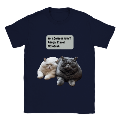 Camiseta unisex estampado de gato "Michis relajados" Gelato