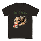 Camiseta unisex estampado de gato "Pixie & Brutus: Dulce Vigilancia"
