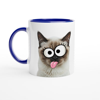 Taza Bicolor con Impresión de Gato "Birmano Travieso" Michilandia