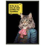 Póster Semibrillante de Gato con Marco Metal "Nicolás Michi Maquiavelo" Michilandia | La tienda online de los amantes de gatos