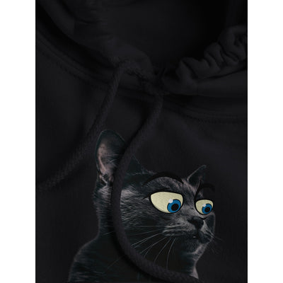 Sudadera con Capucha Unisex Estampado de Gato "Ojos Divertidos" Michilandia