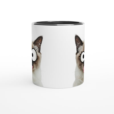 Taza Bicolor con Impresión de Gato "Birmano Travieso" Michilandia