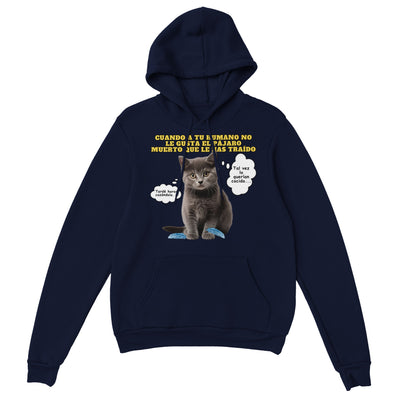 Sudadera con Capucha Unisex Estampado de Gato "Regalo Incomprendido" Michilandia | La tienda online de los amantes de gatos