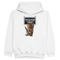 Sudadera con capucha júnior estampado de gato 